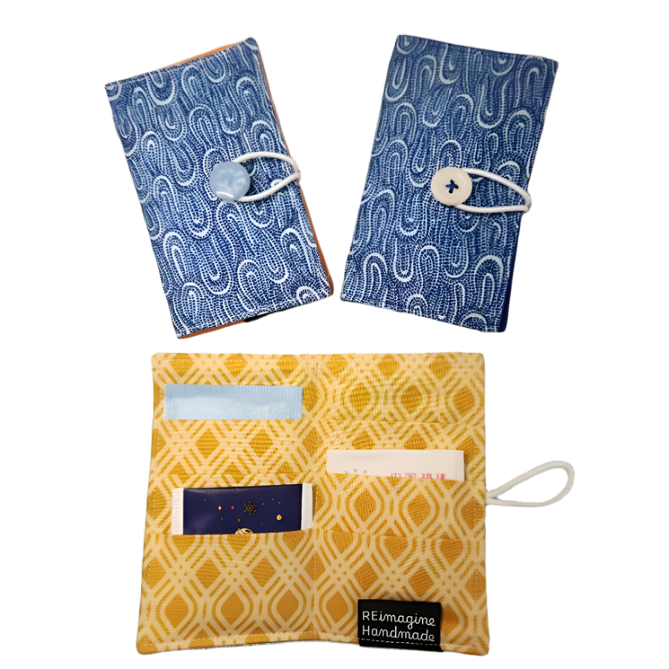 Tea Wallet - Blue Dot Waves