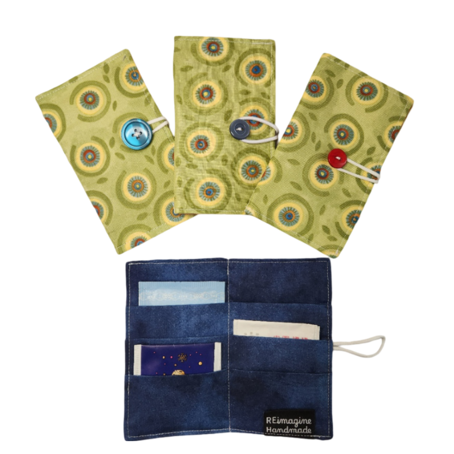 Tea Wallet - Green Circles