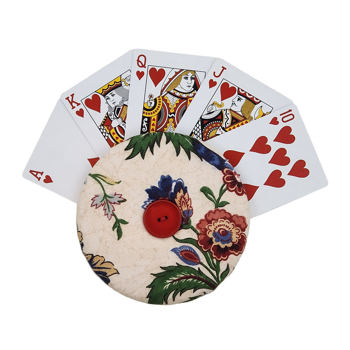 Playing Card Holder - Flowers on Cream