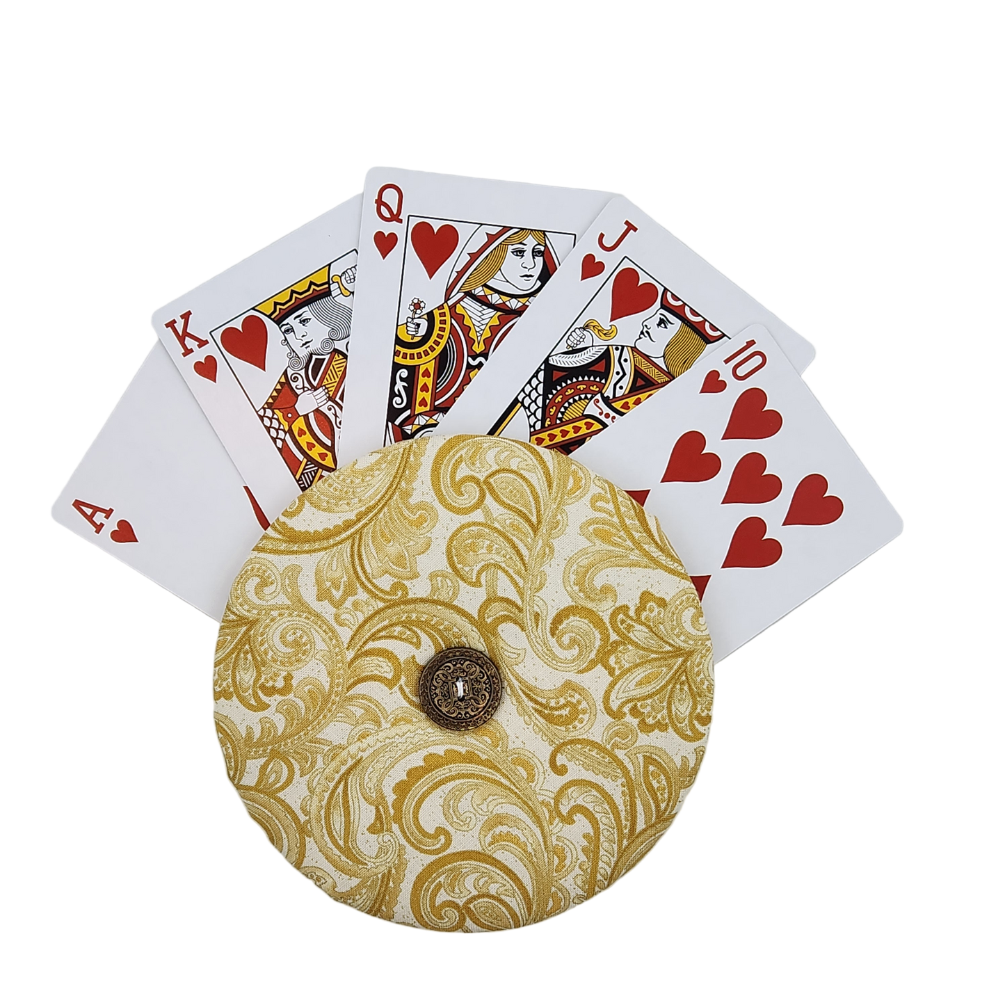 Playing Card Holder - Gold Swirls