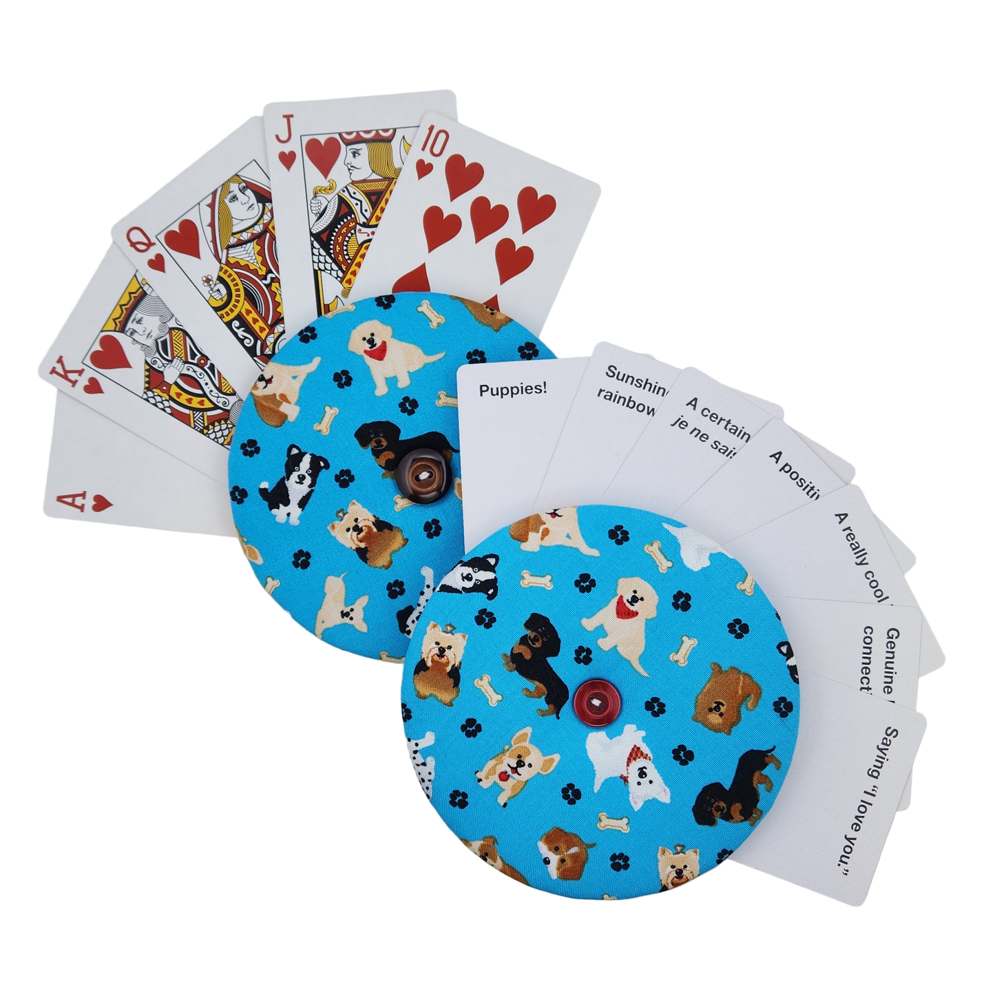 Playing Card Holder - Puppies on Blue