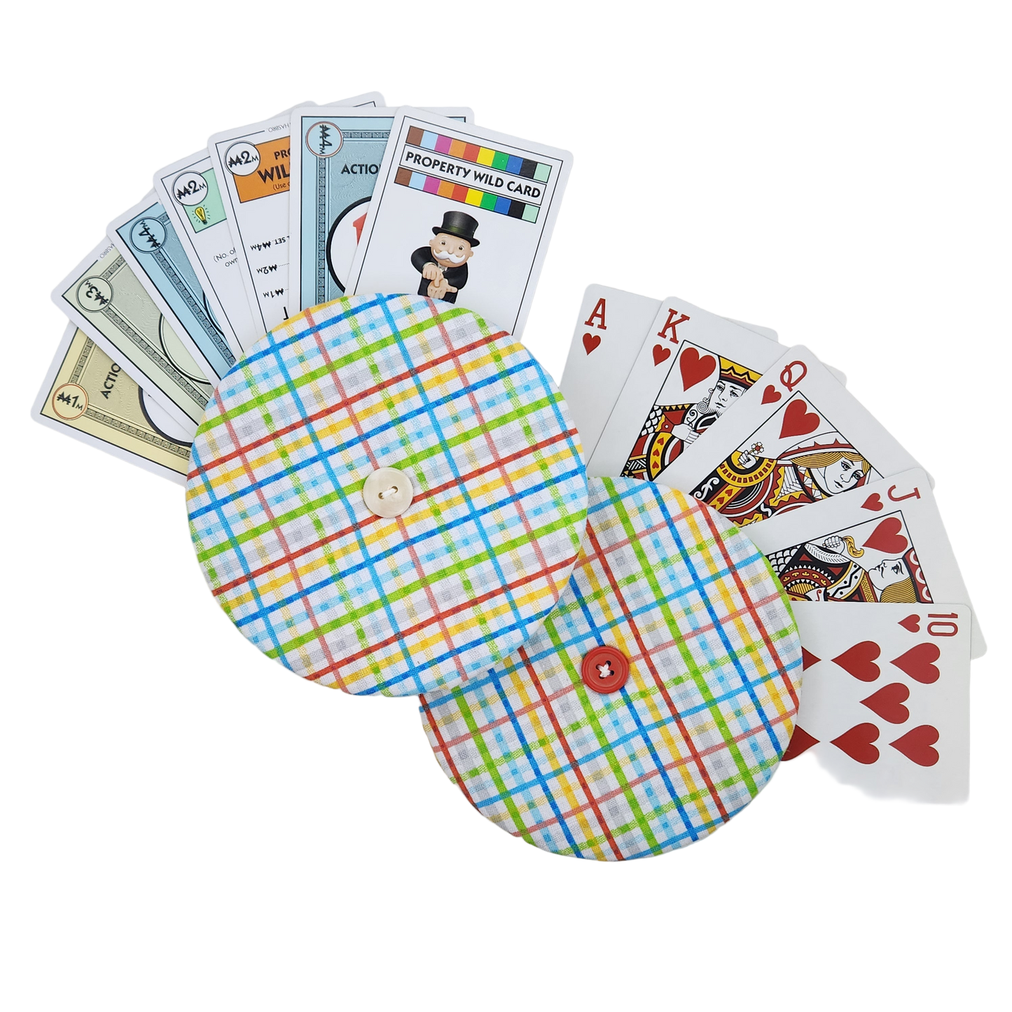 Playing Card Holder - Bright Plaid