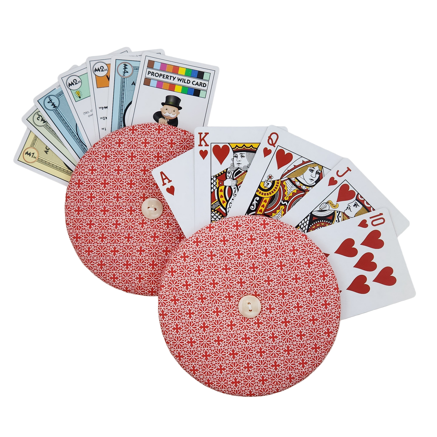 Playing Card Holder - Red and White