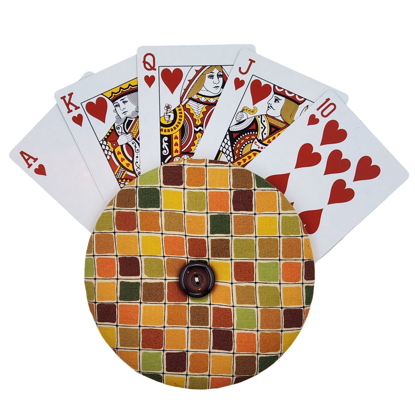 Playing Card Holder - Earth-Toned Squares