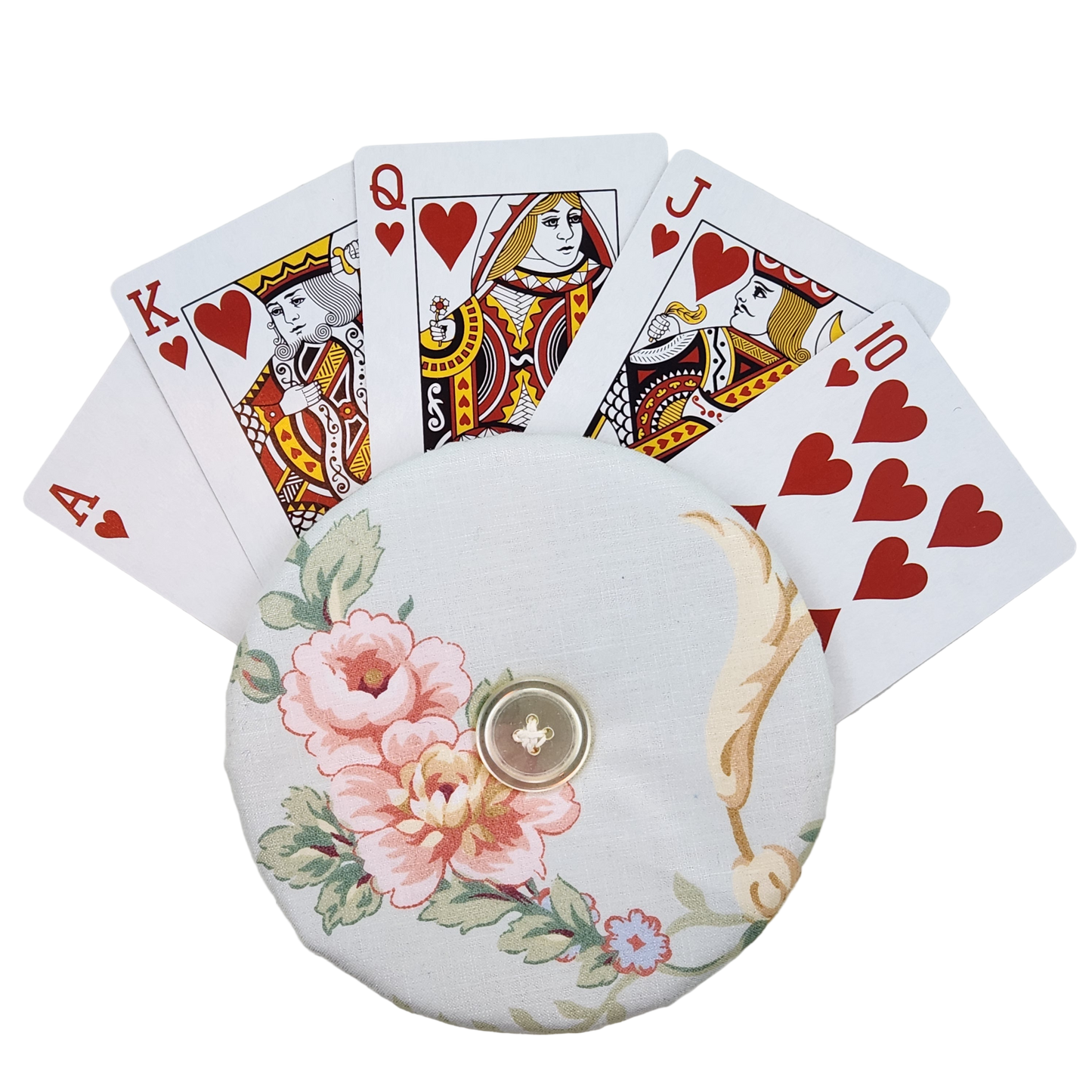Playing Card Holder - Pink Peonies