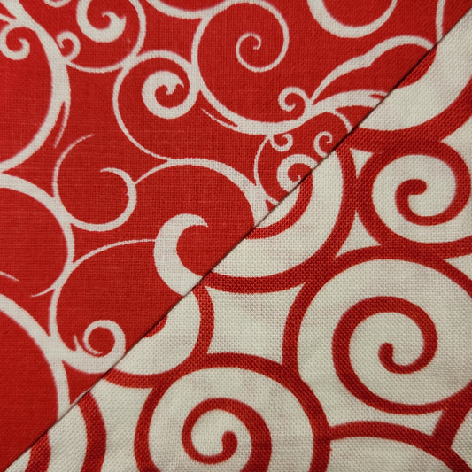 Corner Bookmark - Red on White Swirl