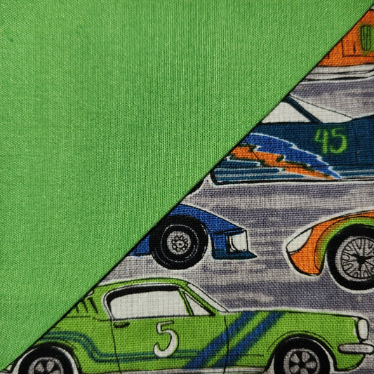 Corner Bookmark - Green Racecars