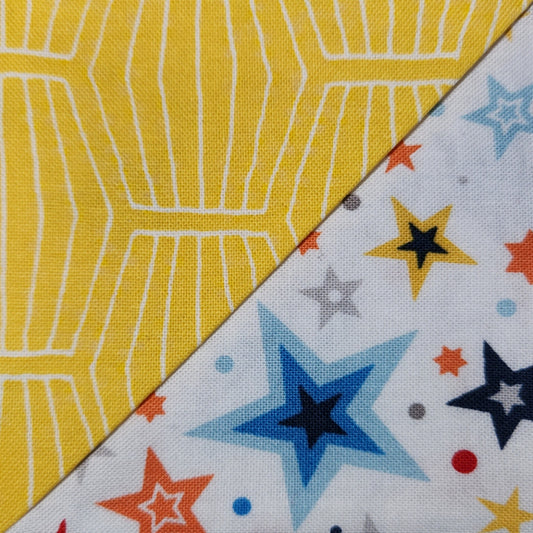 Corner Bookmark - Yellow Geometric Over Stars