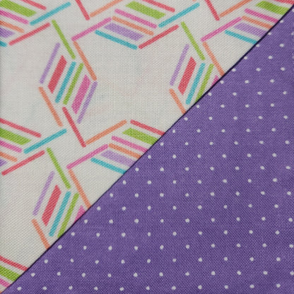 Corner Bookmark - Rainbow Geometric With Violet Dots