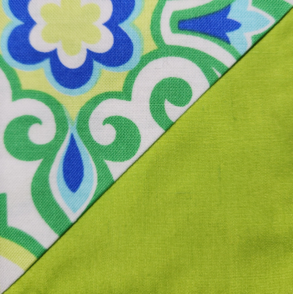 Corner Bookmark - Blue and Green Geometric Floral