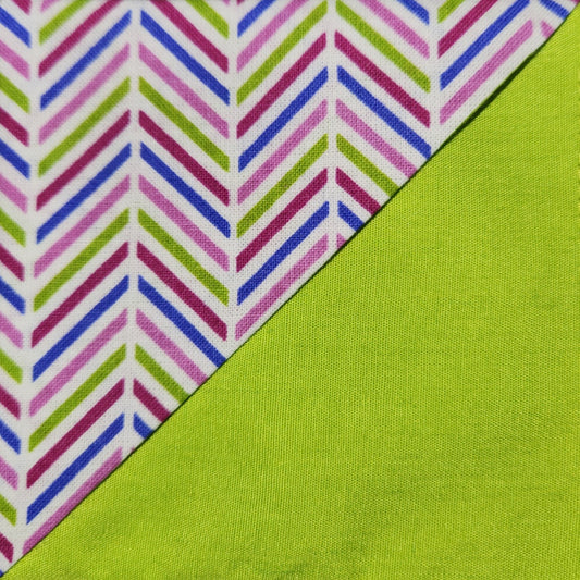 Corner Bookmark - Berry Chevron Over Green