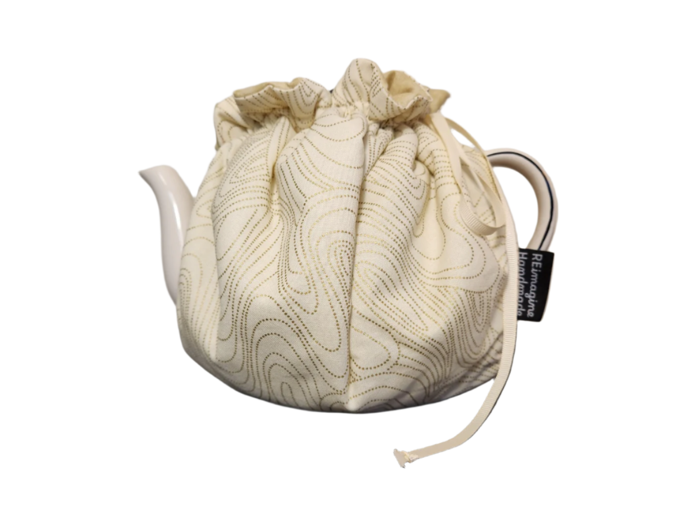 Teapot Cozy - Gold Dot Swirls/Gold Marble