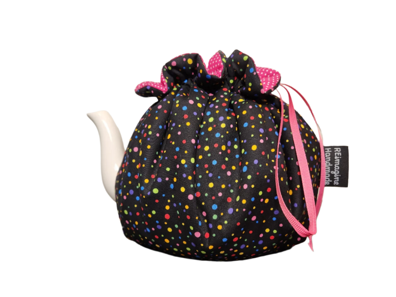 Teapot Cozy - Rainbow Dots/Pink Dots