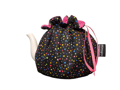 Teapot Cozy - Rainbow Dots/Pink Dots