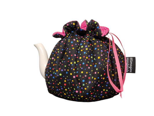 Teapot Cozy - Rainbow Dots/Pink Dots