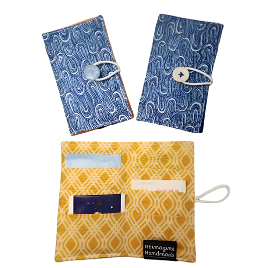 Tea Wallet - Blue Dot Waves