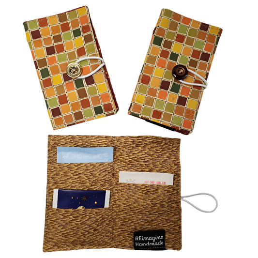 Tea Wallet - Earth-Tone Squares