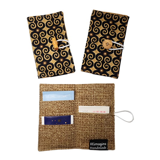 Tea Wallet - Black and Brown Swirls