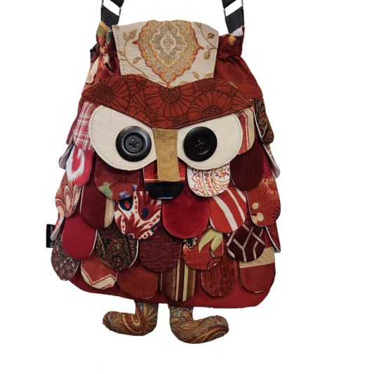 Owl Purse - Garnet