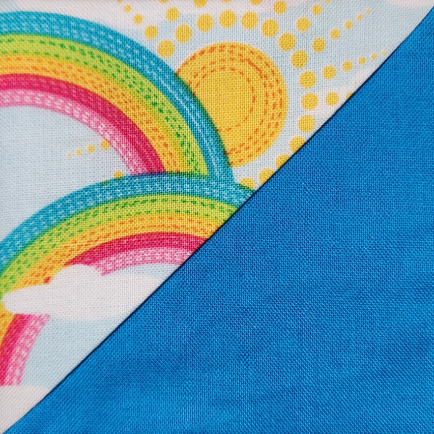 Corner Bookmark - Rainbows Over Blue