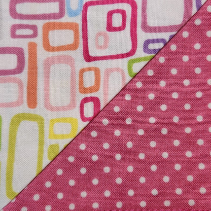 Corner Bookmark - Rainbow Blocks and Pink Polka Dots