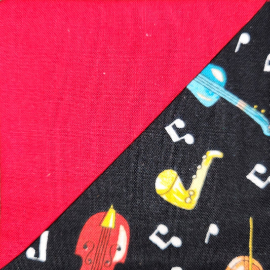 Corner Bookmark - Red Over Musical Instruments