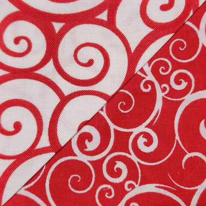 Corner Bookmark - White on Red Swirls