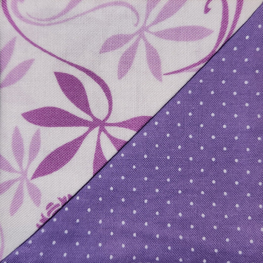 Corner Bookmark - Purple Floral with Polka Dots