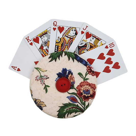 Playing Card Holder - Flowers on Cream