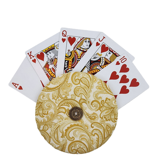 Playing Card Holder - Gold Swirls
