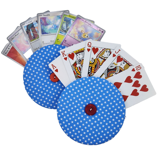 Playing Card Holder - Blue with White Stars