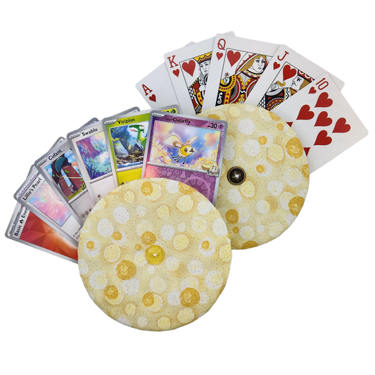 Playing Card Holder - Golden Bubbles