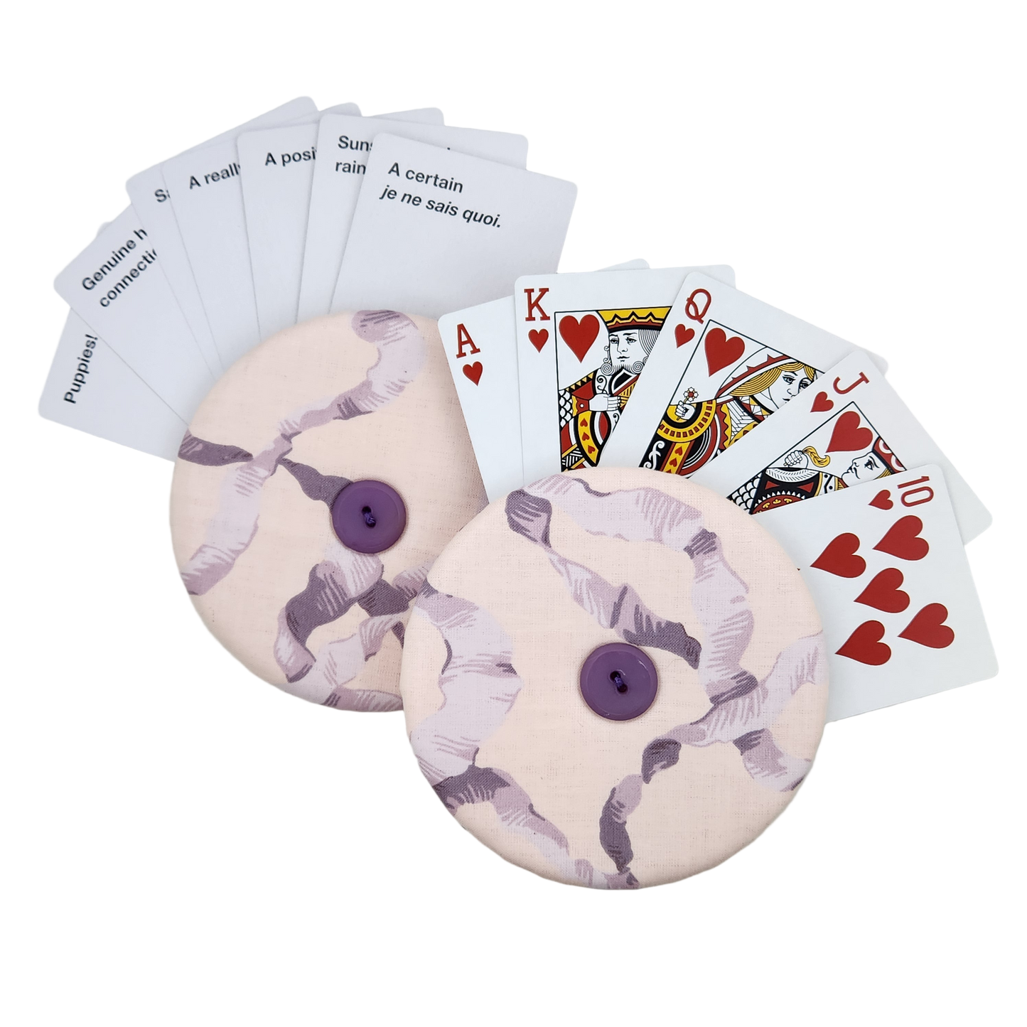 Playing Card Holder - Pink and Purple Ribbon