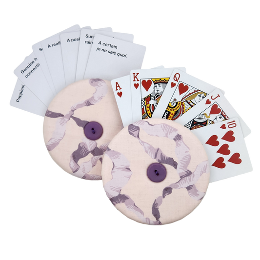 Playing Card Holder - Pink and Purple Ribbon