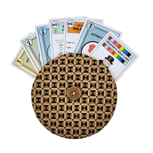 Playing Card Holder - Black and Brown  Triangles