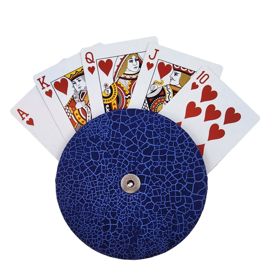 Playing Card Holder - Blue Crackle