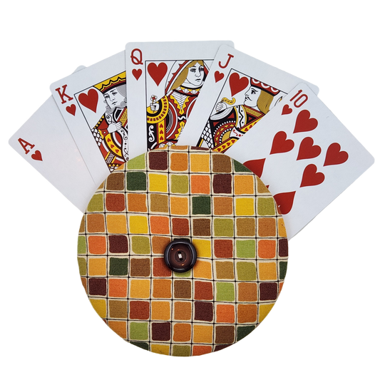 Playing Card Holder - Earth-Toned Squares