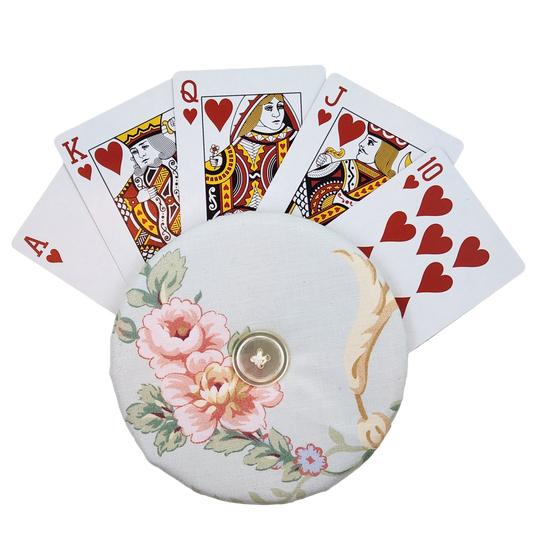 Playing Card Holder - Pink Peonies